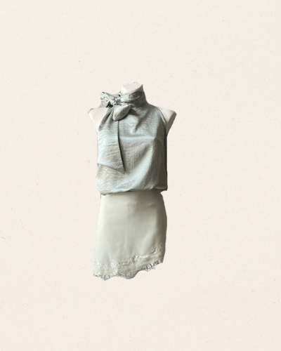 TOP VERT SATIN