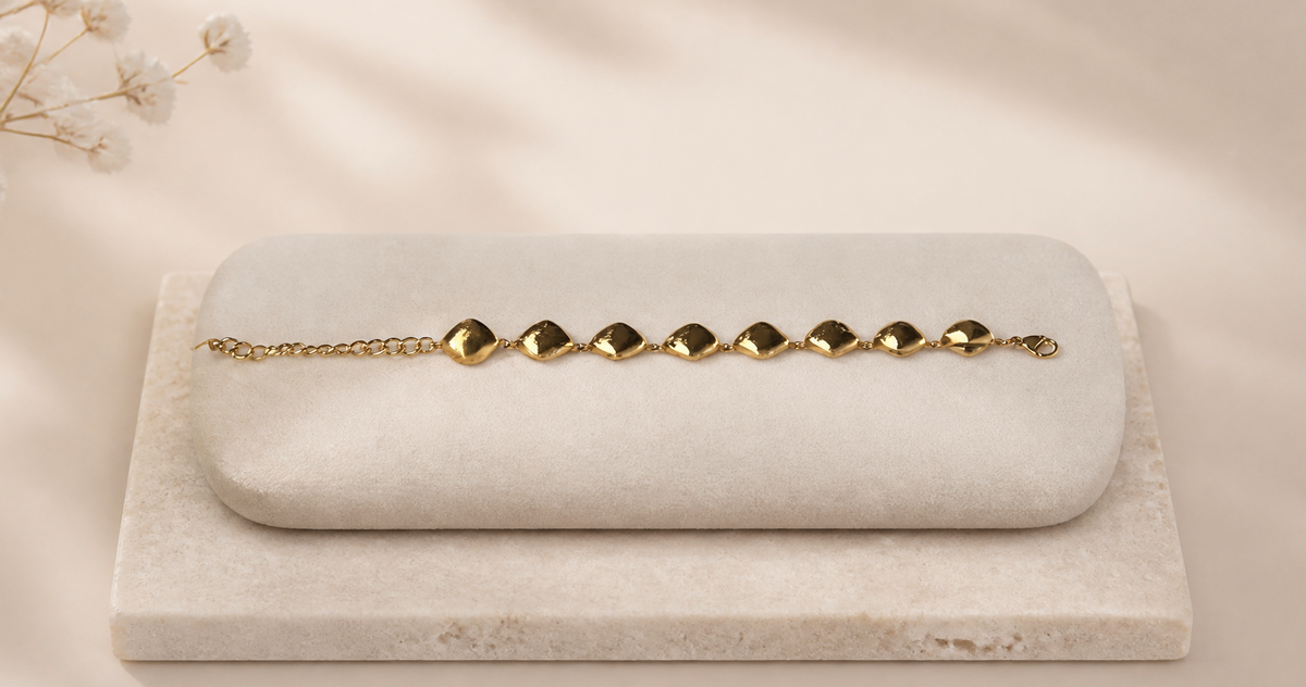 Bracelet Éclat — doré à maillons martelés