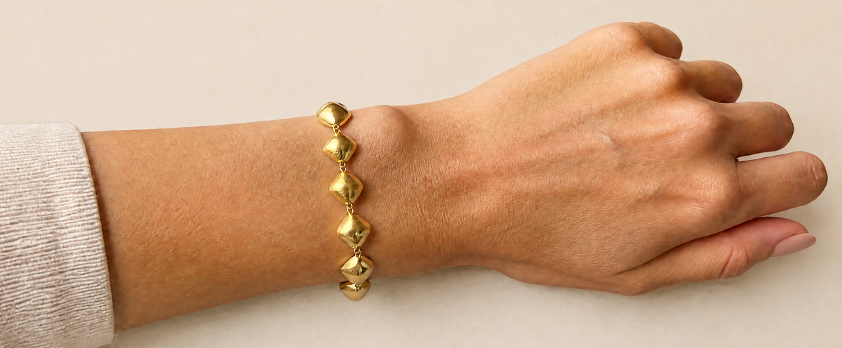 Bracelet Éclat — doré à maillons martelés