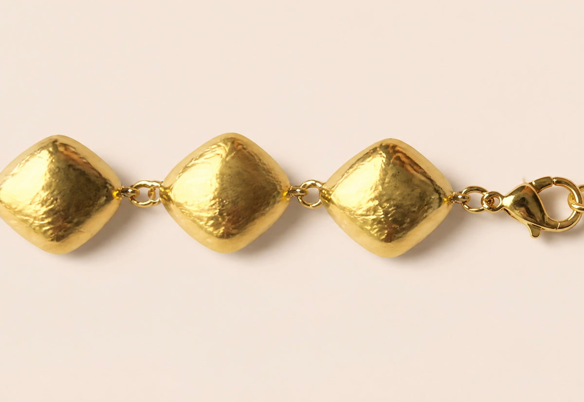 Bracelet Éclat — doré à maillons martelés