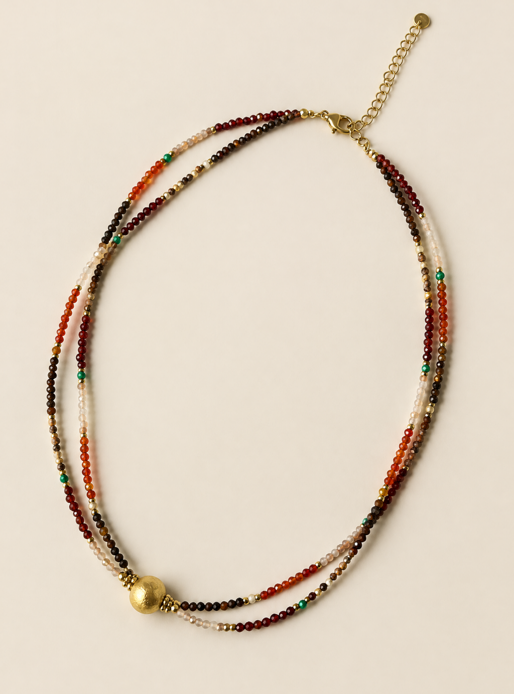 Collier Alba double rang à perles multicolores