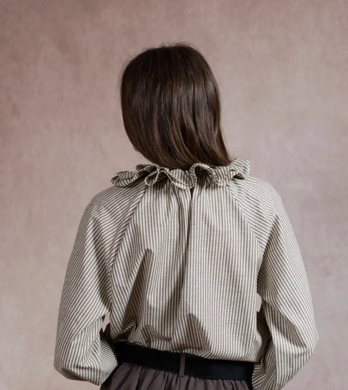 Chemise Rayures Col Volanté Nœud