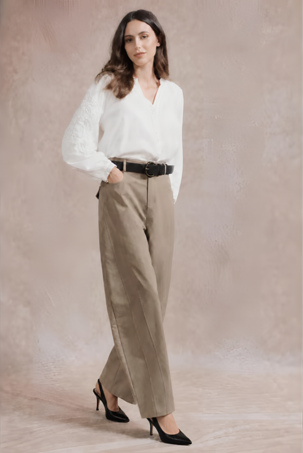 Pantalon Large Taille Haute