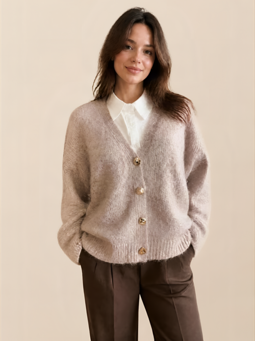Cardigan Mohair Taupe