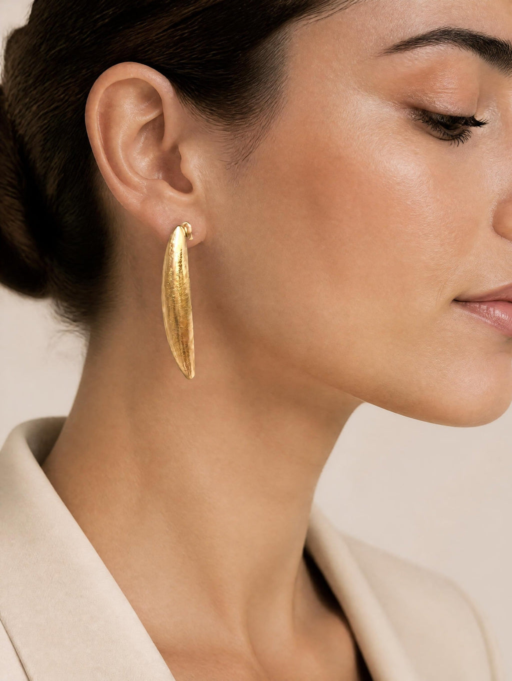 Boucles d’oreilles dorées en acier inoxydable
