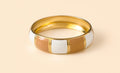 Bracelet jonc Alba – Blanc et camel