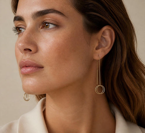 Boucles d’oreilles Élia – Acier inoxydable doré