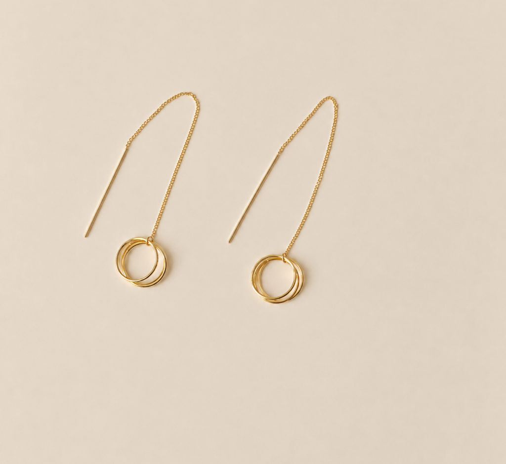 Boucles d’oreilles Élia – Acier inoxydable doré