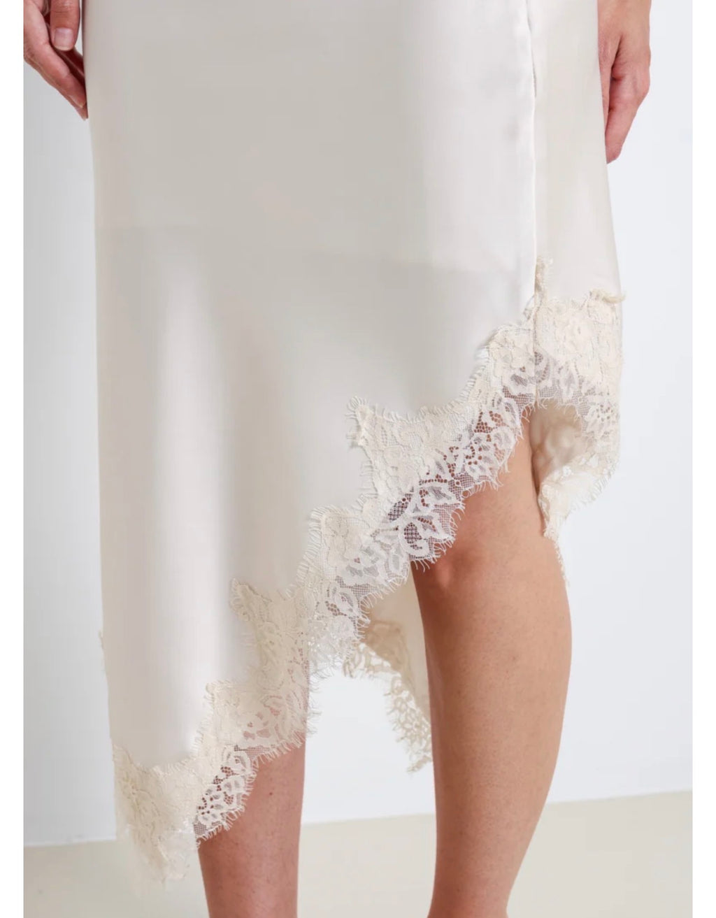 Jupe Longue Satinée Beige