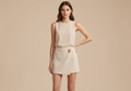 JUPE-SHORT ASYMETRIQUES CREME