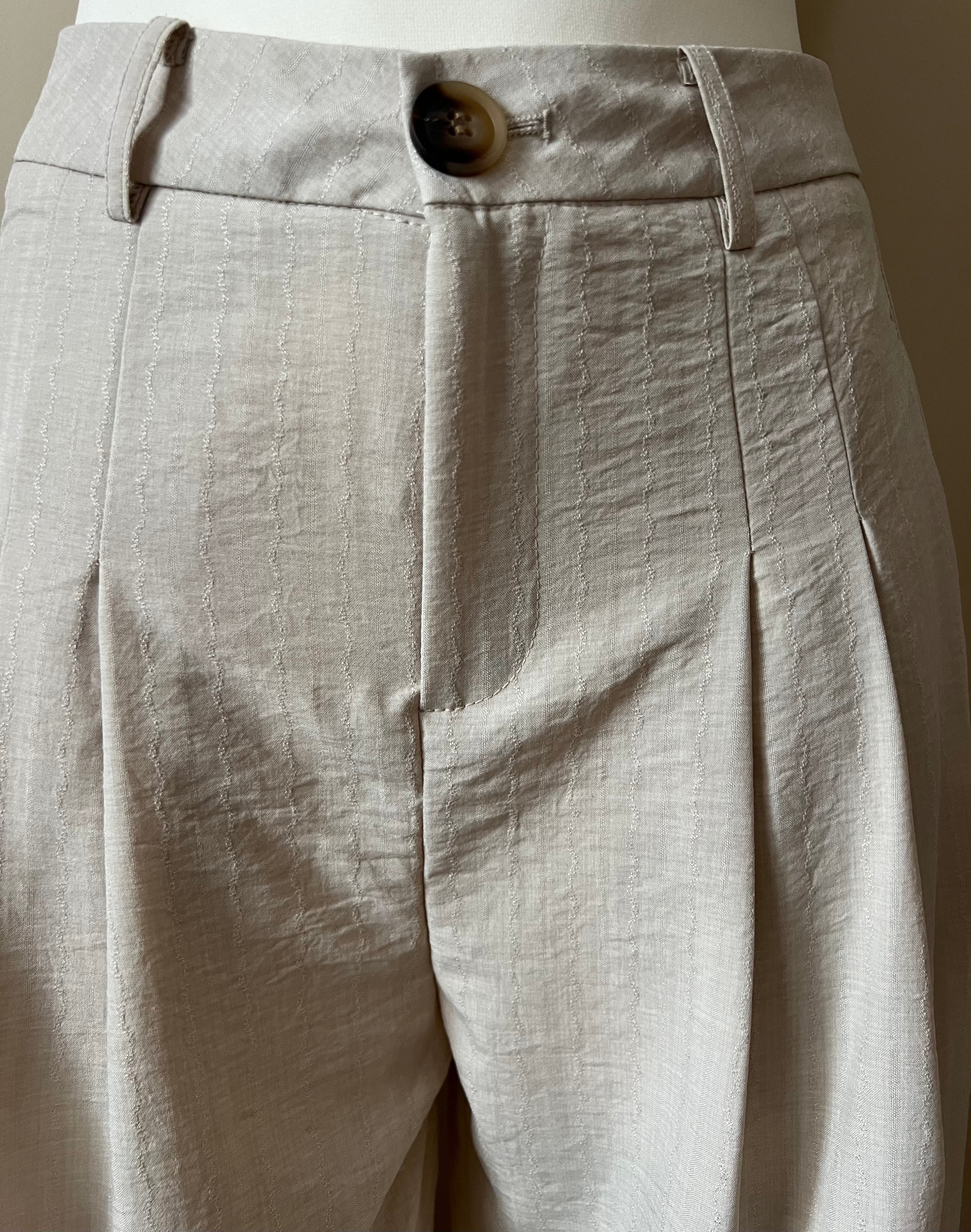 PANTALON FLUID BEIGE A PINCES