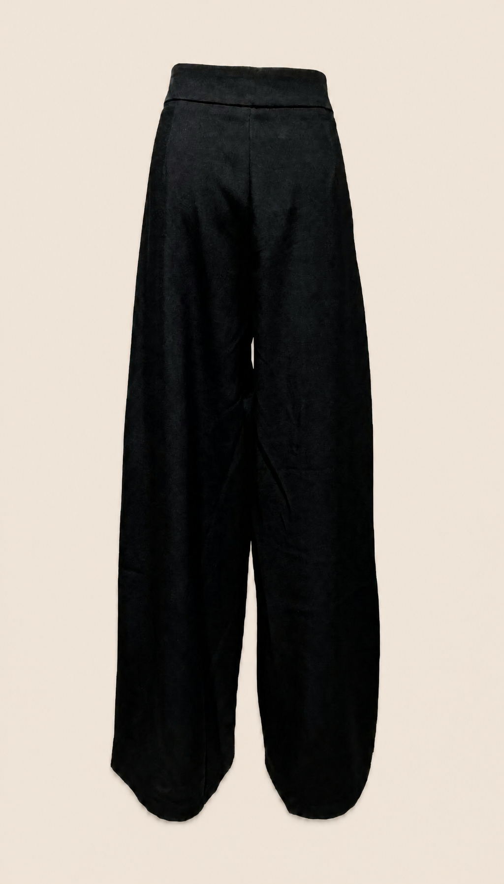 Pantalon large noir à plis ouverts