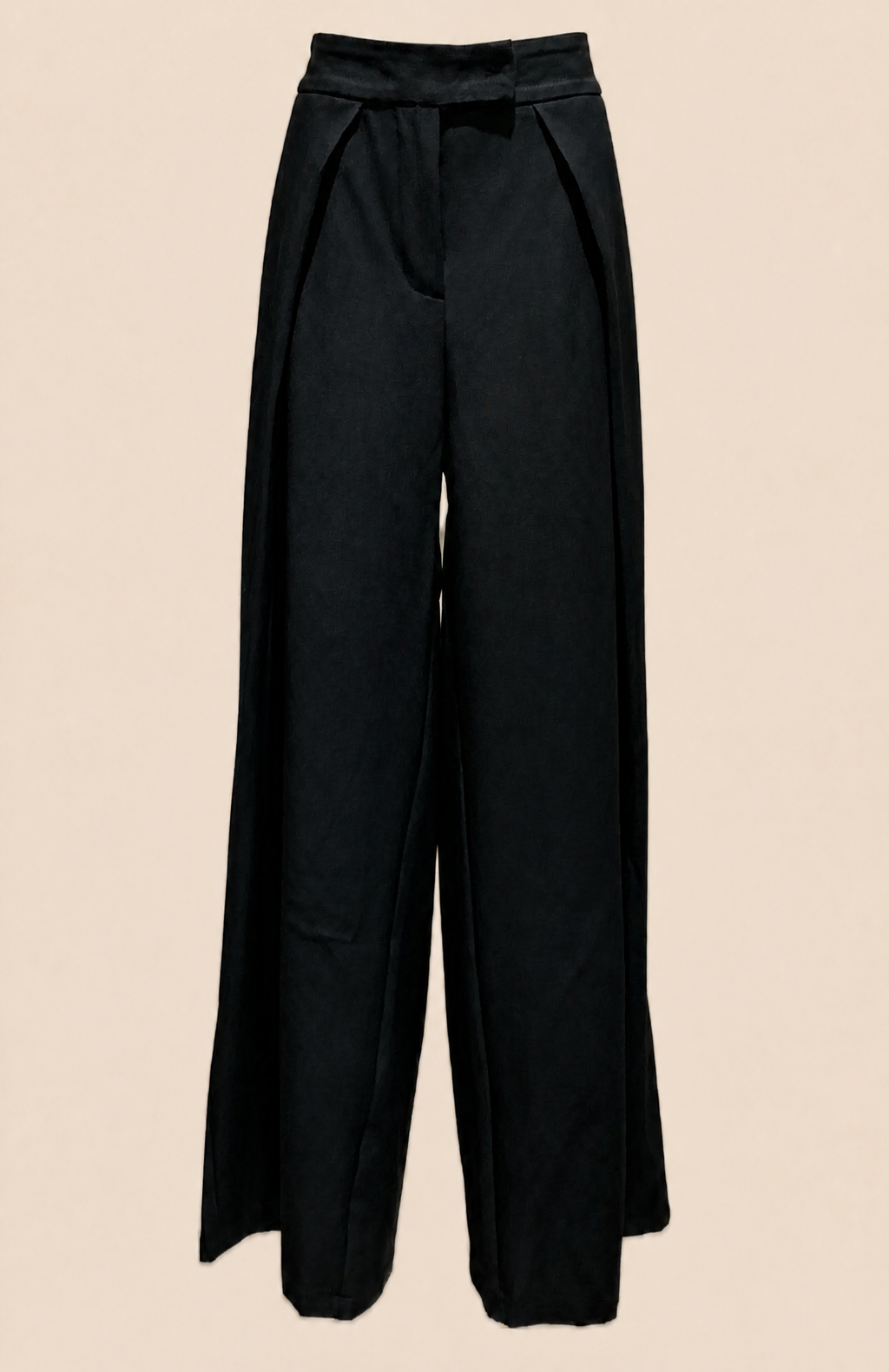 Pantalon large noir à plis ouverts