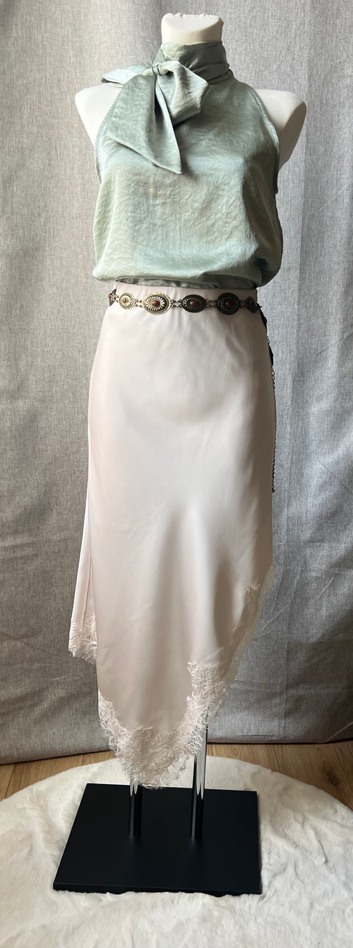 Jupe Longue Satinée Beige