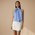 TOP BLEU CLAIR A RAYURES