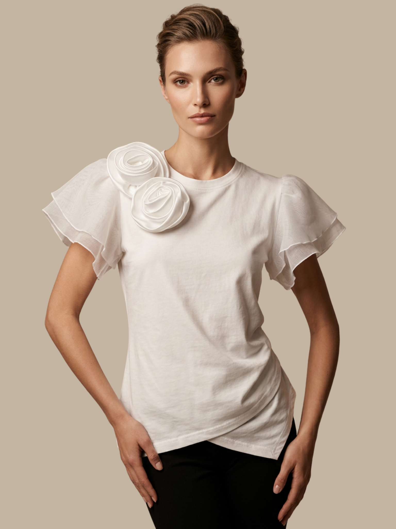 T-SHIRT ASYMETRIQUE EN BLANC