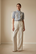Blouse Rayée Bleu Ciel - Version Éditoriale