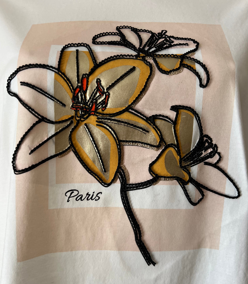 T-SHIRT  BLANCHE ORCHIDEE