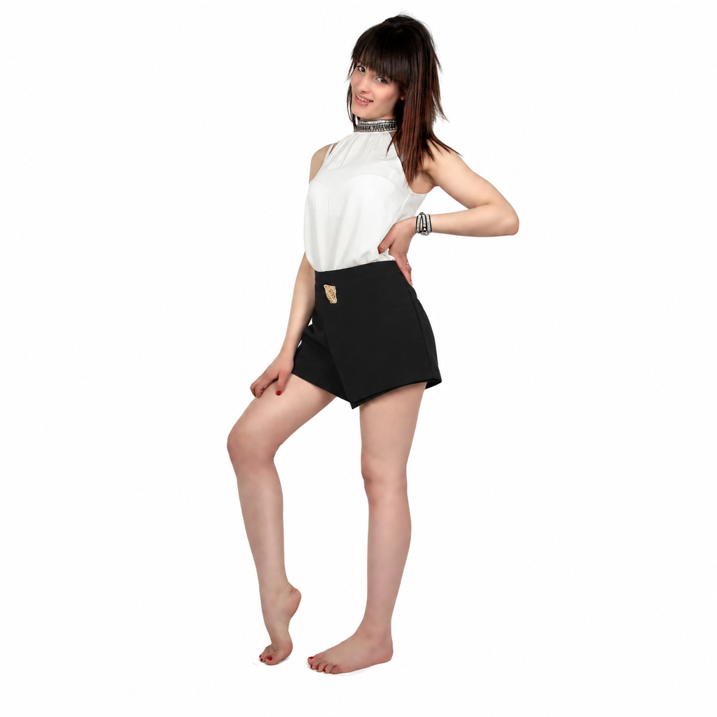 JUPE-SHORT ASYMETRIQUES NOIR