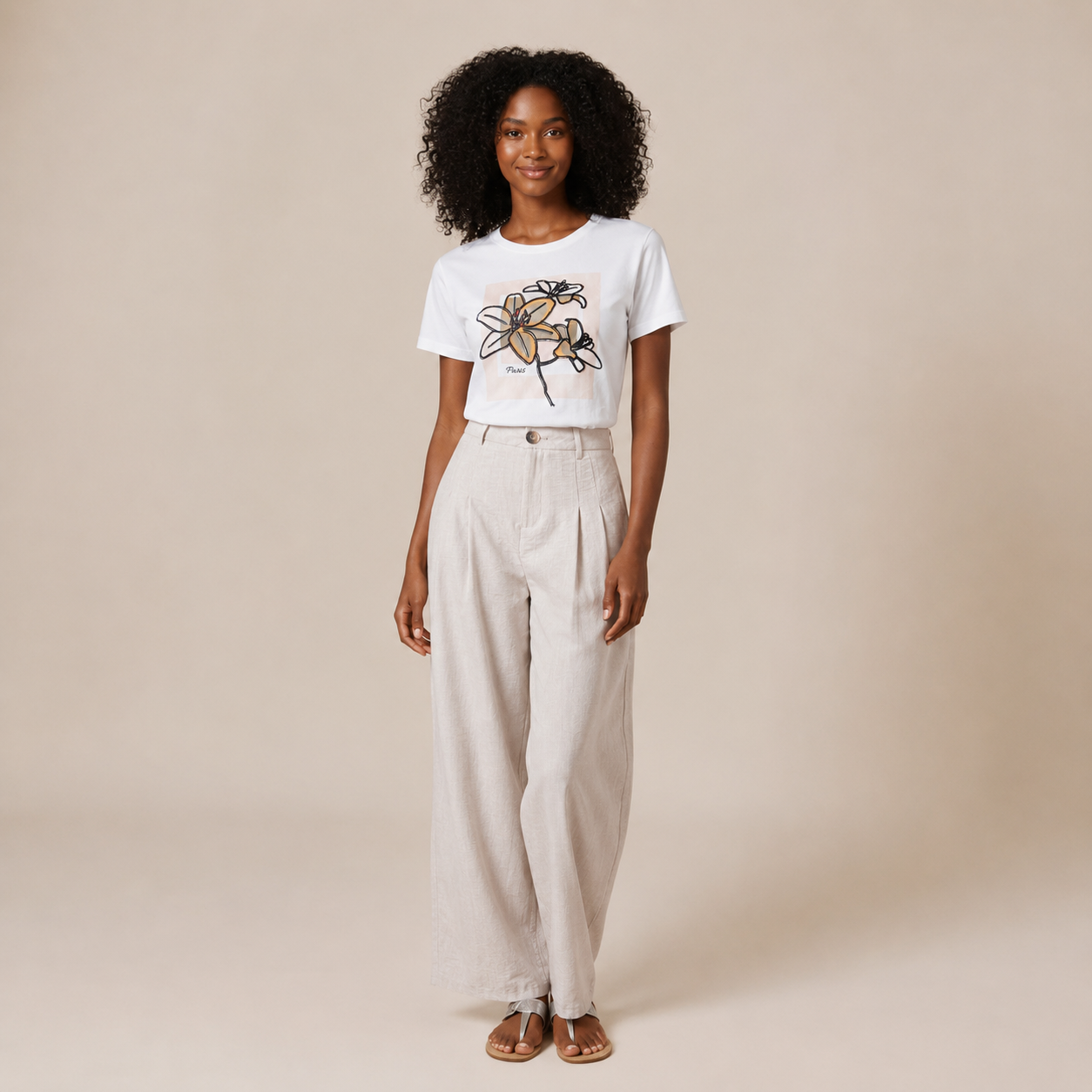 T-SHIRT  BLANCHE ORCHIDEE